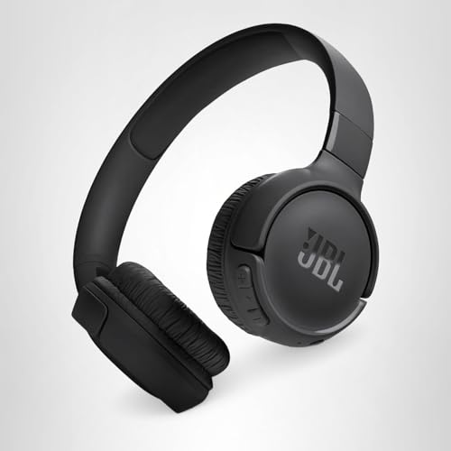 JBL Tune 520BT - Wireless On-Ear Headphones, Up to 57H Battery Life and Speed Charge, Lightweight, Comfortable and Foldable Design, Hands-Free Calls with Voice Aware (Black)