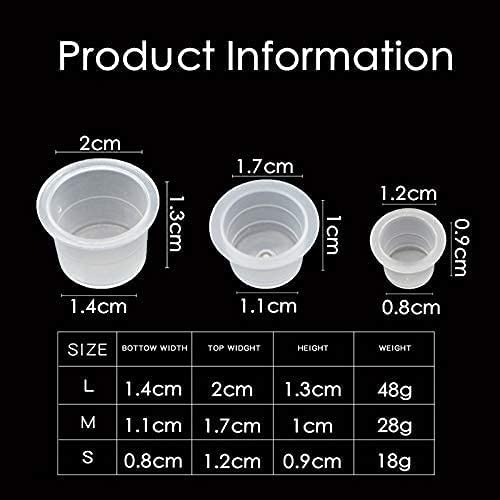 300pcs Tattoo Ink Caps with 2 Cups Holders - Moricher 100 Small 100 Medium 100 Large Tattoo Ink Cups +2 Cups Holders for Tattoo Ink Permanent Makeup Container Cap Tattoo Accessory