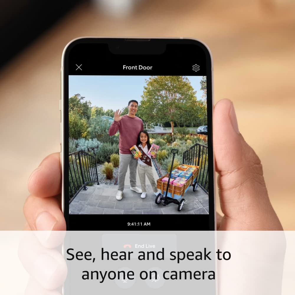 Ring Battery Doorbell Plus with Ring Battery Doorbell, Satin Nickel