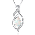 FANCIME October Birthstone Necklace for Women Opal Teardrop Necklace Sterling Silver Infinity Love Birthday Gifts for Mom Women, 16"+2" Inches