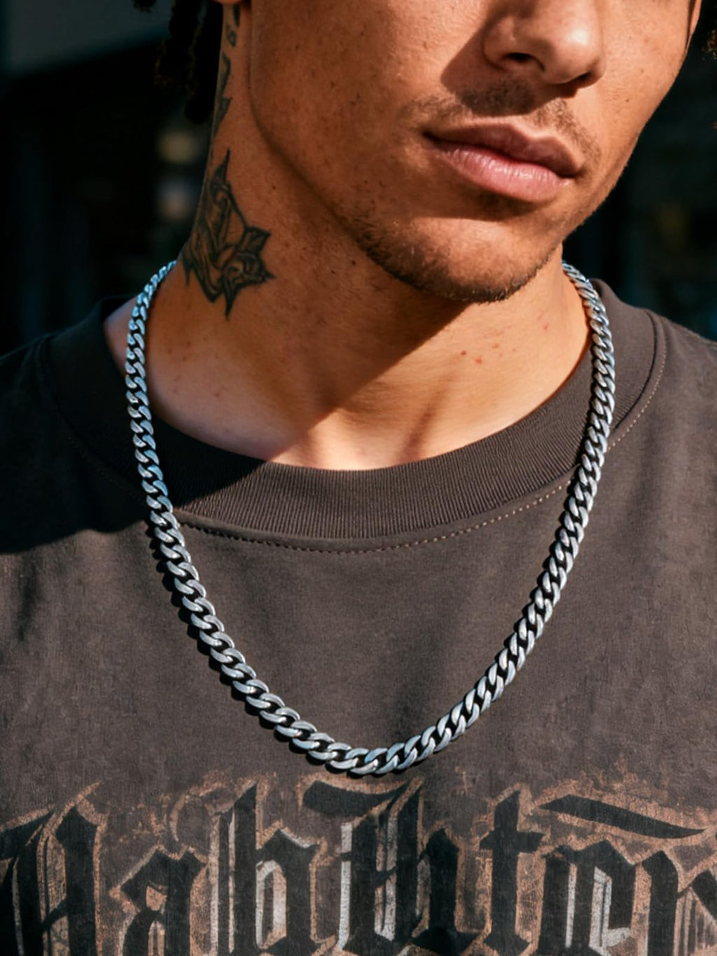 KeyStyle Cuban Link Chain for Men Women, Stainless Steel maimi Cuban Chain Necklace, Trendy Hip Hop Curb Chain Jewelry Gifts,Hypoallergenic & Non Tarnish Mens Chain,9mm Width,24" Length