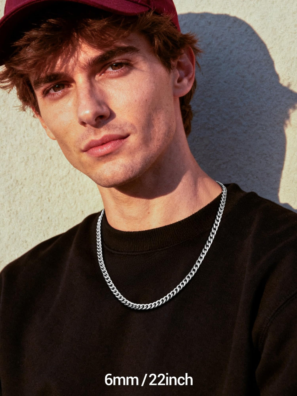 PROSTEEL Cuban Link Chain for Men -316L Stainless Steel Silver Thick 6mm Cuban Link Necklace, Non Tarnish & Waterproof, Durable Chunky Necklace Hip Hop Mens Jewelry 20" with Gift Box