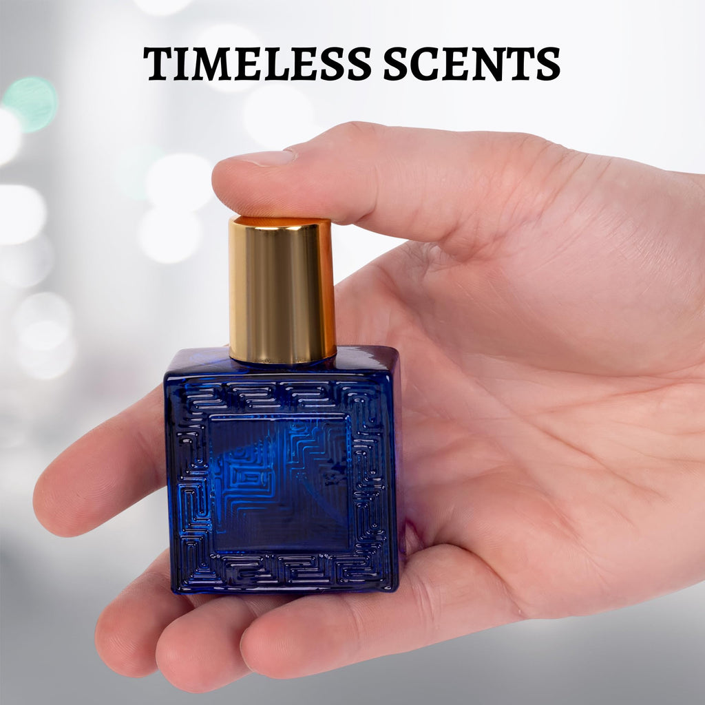 NovoGlow Verse Mini 4-Piece Fragrance Gift Set for Men - Aromatic, Floral, Oriental & Woody Notes - Individually Boxed - Travel Size - 25ml Eau De Parfum