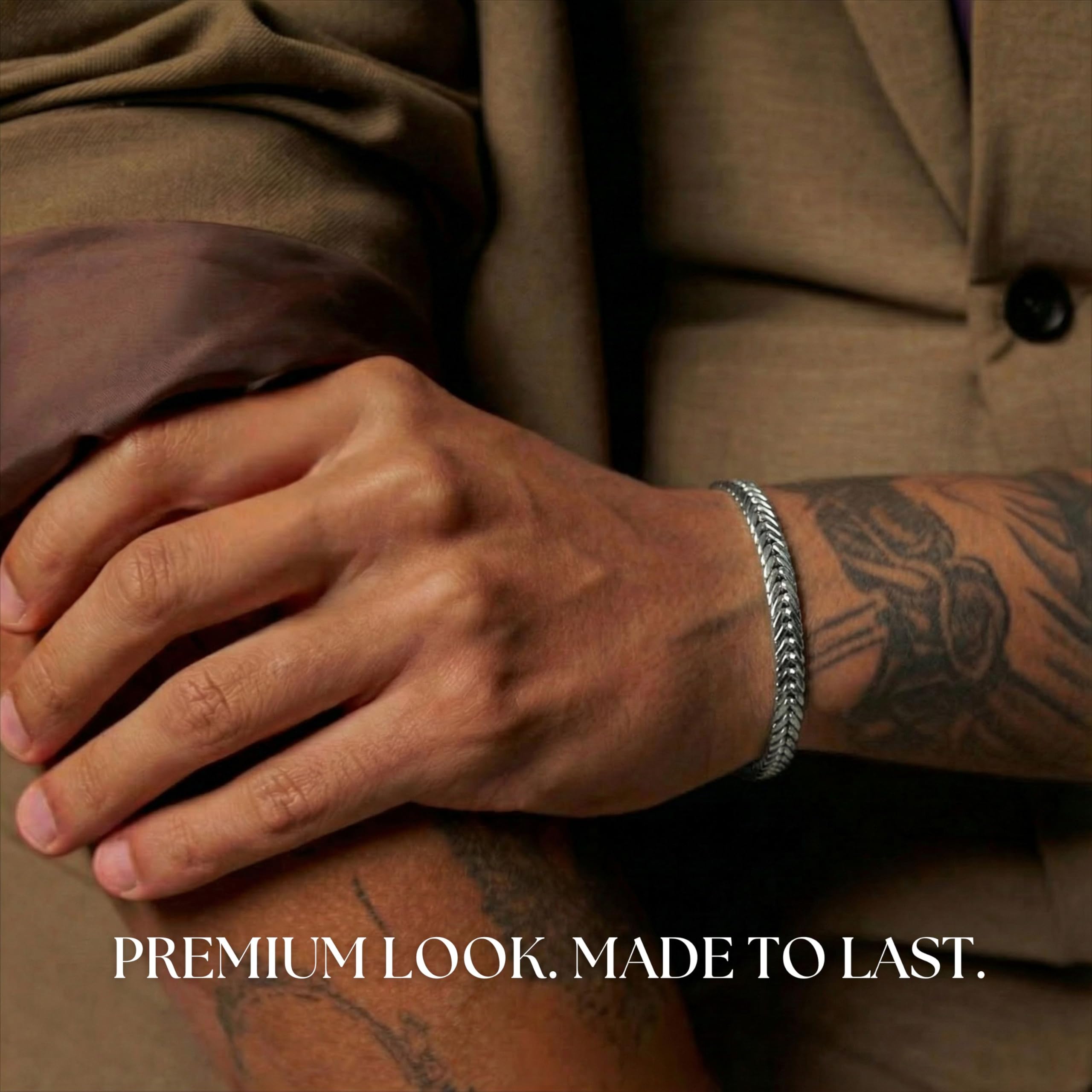 Galis Chain Bracelets For Men - Premium Stainless Steel Mens Bracelet, Silver Plated Non Tarnish Bracelet - This Snake Chain, Stylish Gifts For Him 7.5"