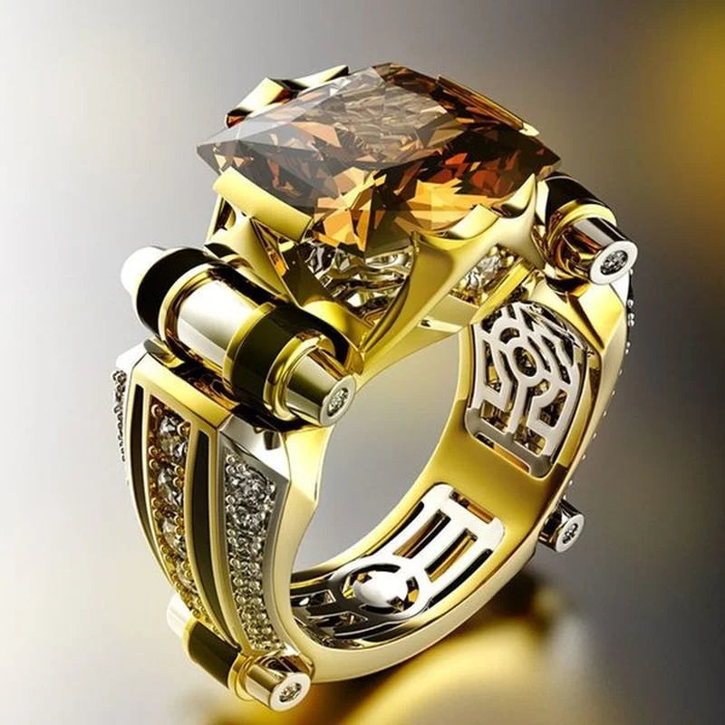 Vintage Jewelry Rings for Men Gothic Stainless Steel Ring Gold Color Fidget Ring Mens Jewellery Indian Jewelry Anillo Hombre